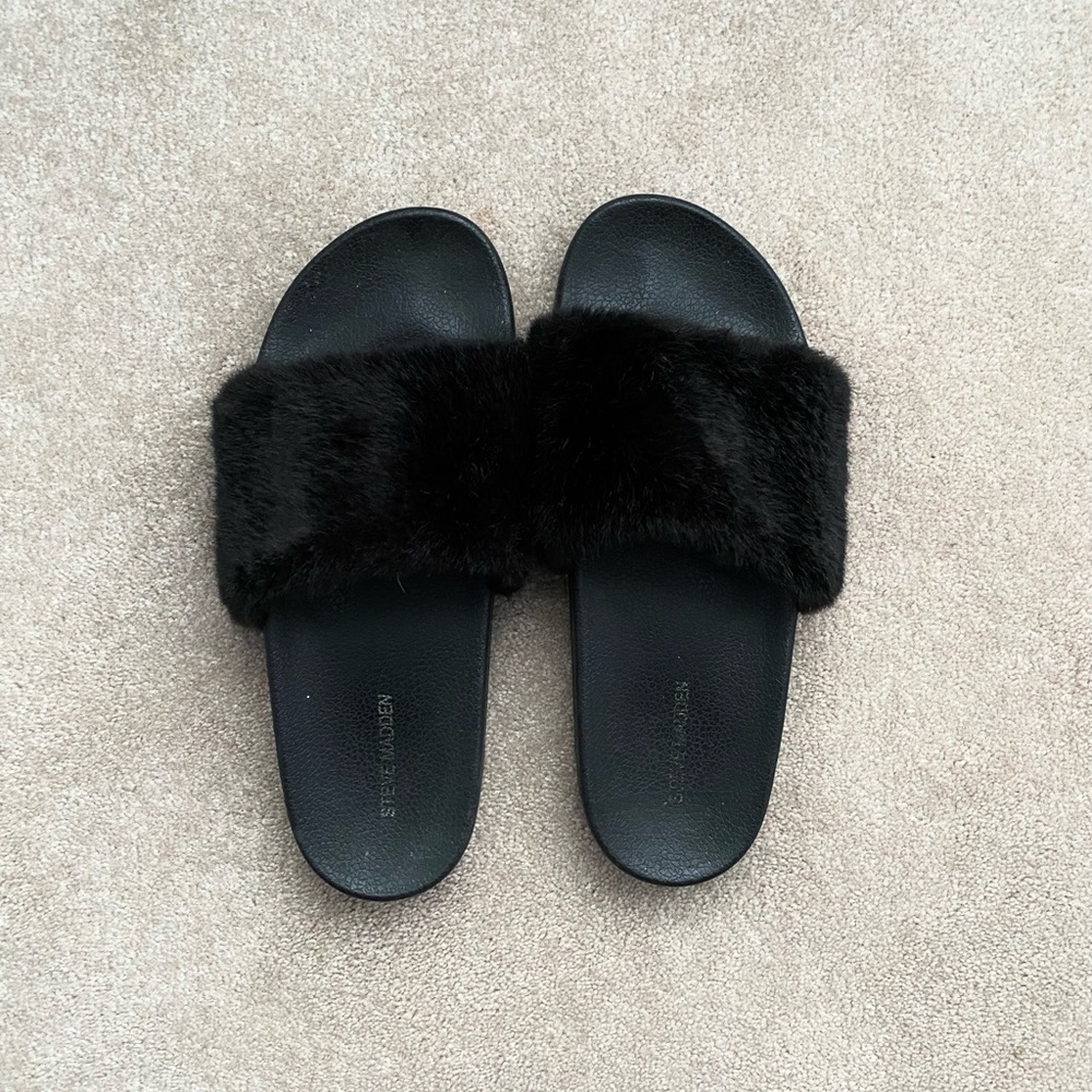 Steve Madden Fur Slides
